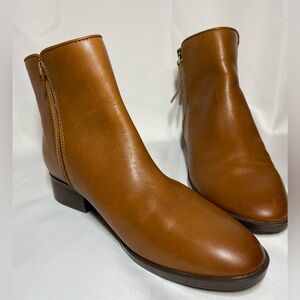 Naturalizer Robyn Brown Leather Side-zipper Low-heeled Bootie Size 6.5